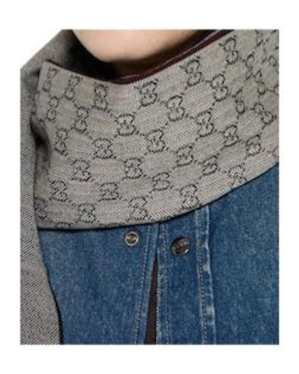 Gucci Gray Gg Wool Jacquard Scarf for men