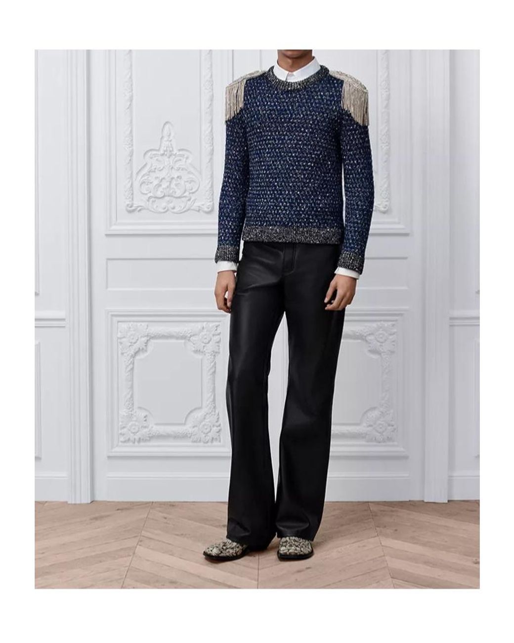 Dior Blue Sweater With Epaulets, Regular Fit for men