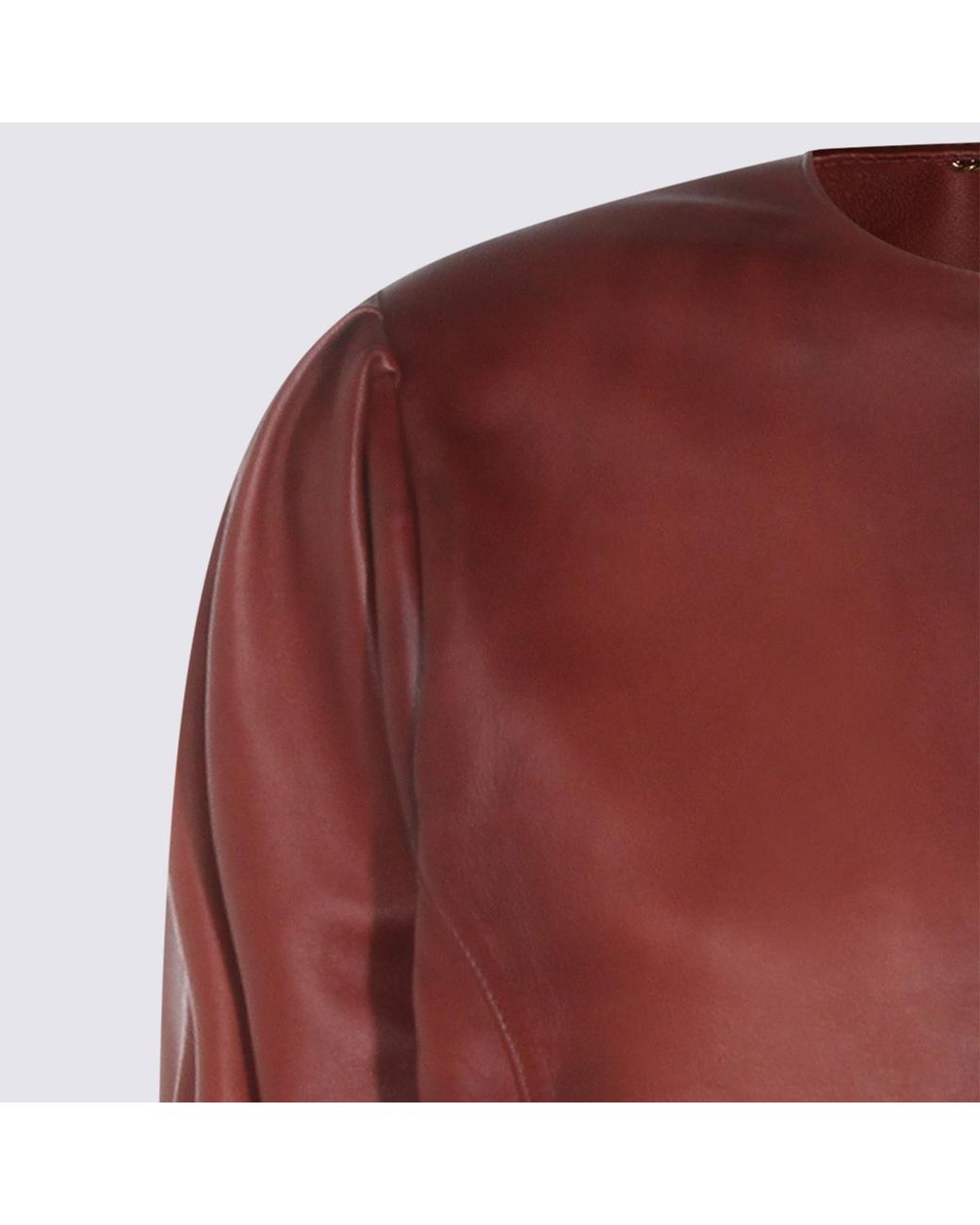Chloé Red Chloé Collarless Leather Cropped Jacket
