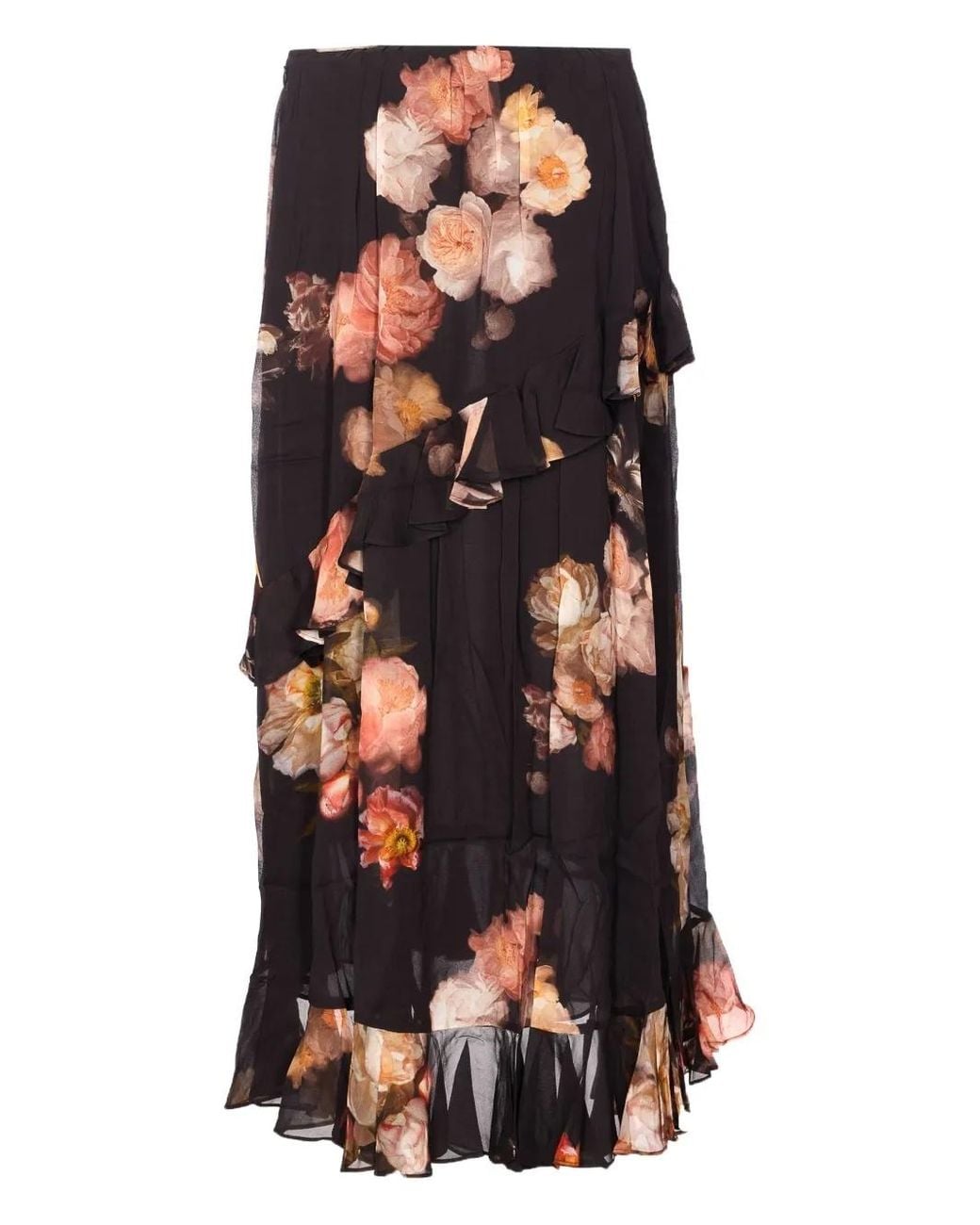 Zimmermann Black Hypnotic Asymmetric Midi Skirt