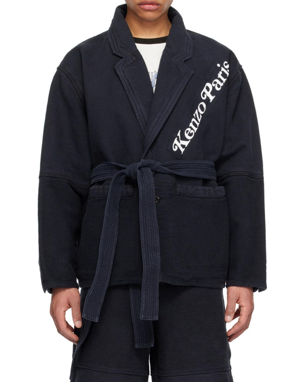 KENZO Blue Logo Patch Workwear Jacket for men