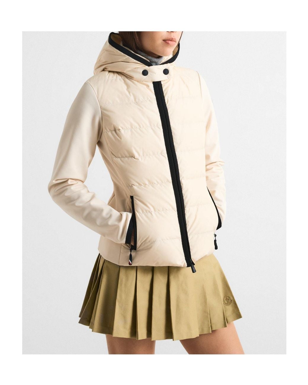 Moncler Natural Hooded Hybrid Puffer Jacket