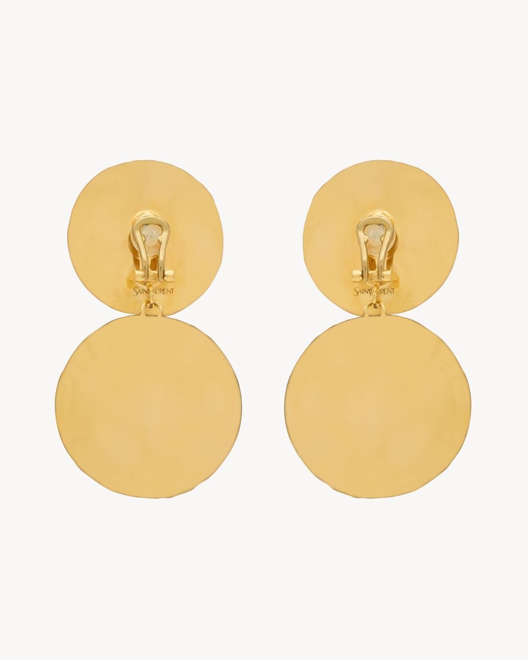 Saint Laurent White Cabochon Drop Earrings