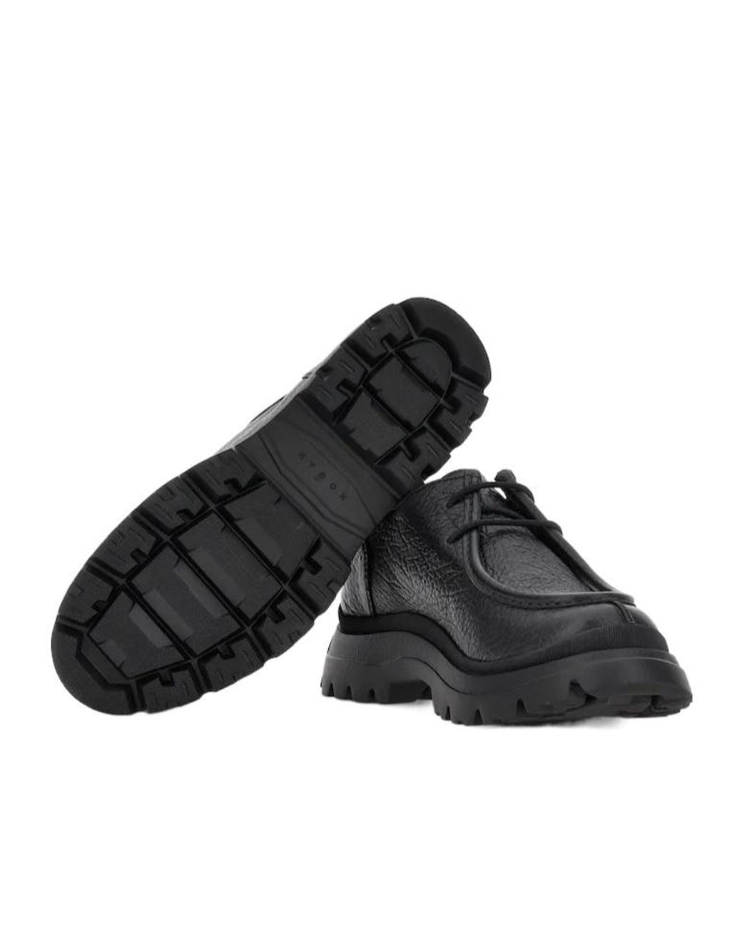Hogan Black Lug-Sole Derby Shoes for men