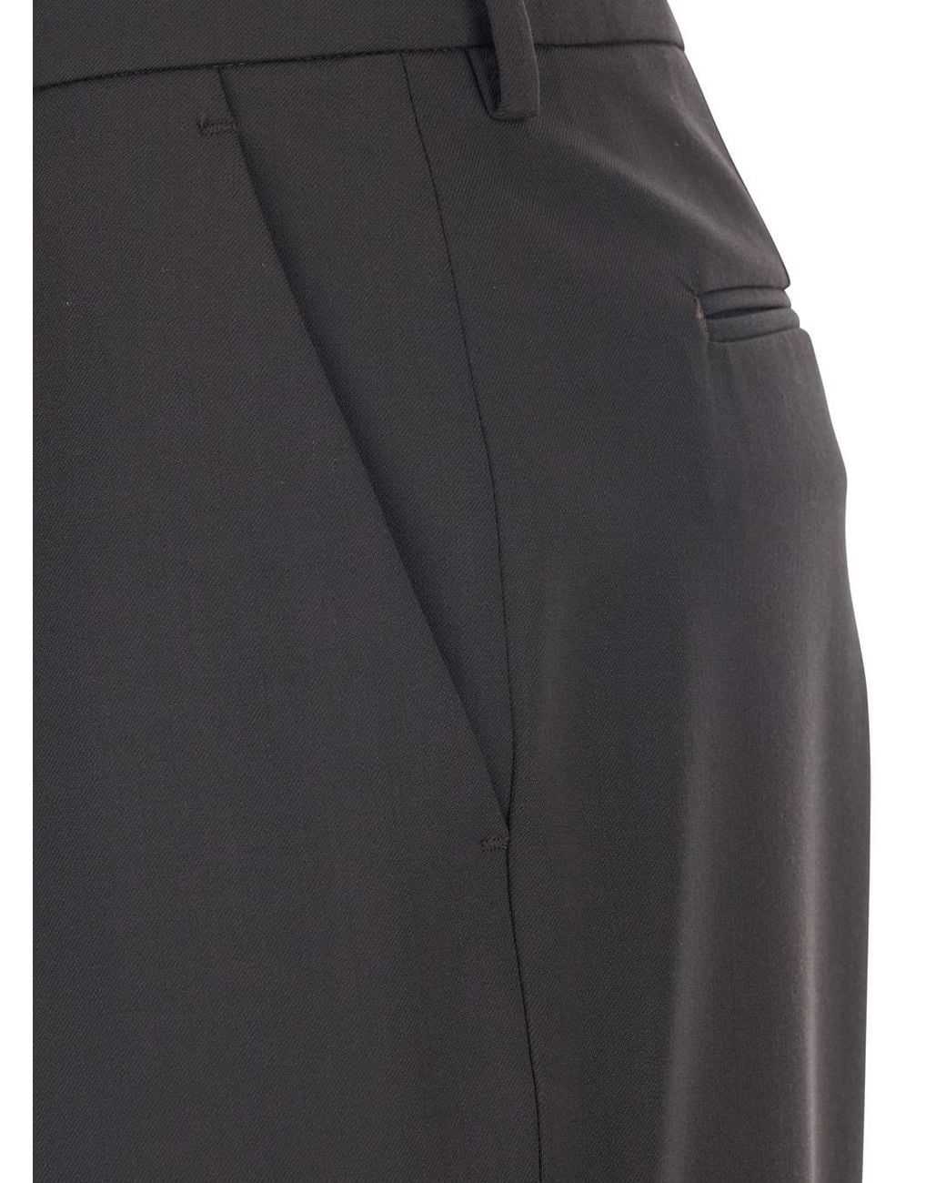 Pt Pantaloni Gray Pt Torino High-Waist Wool Pants
