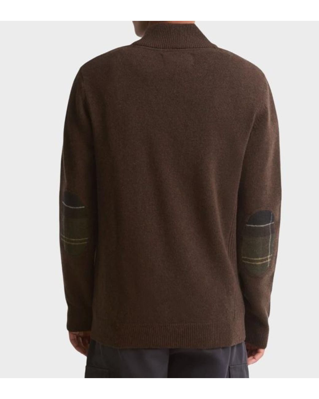 Barbour Black Holden Tartan-Patch Half-Zip Sweater for men