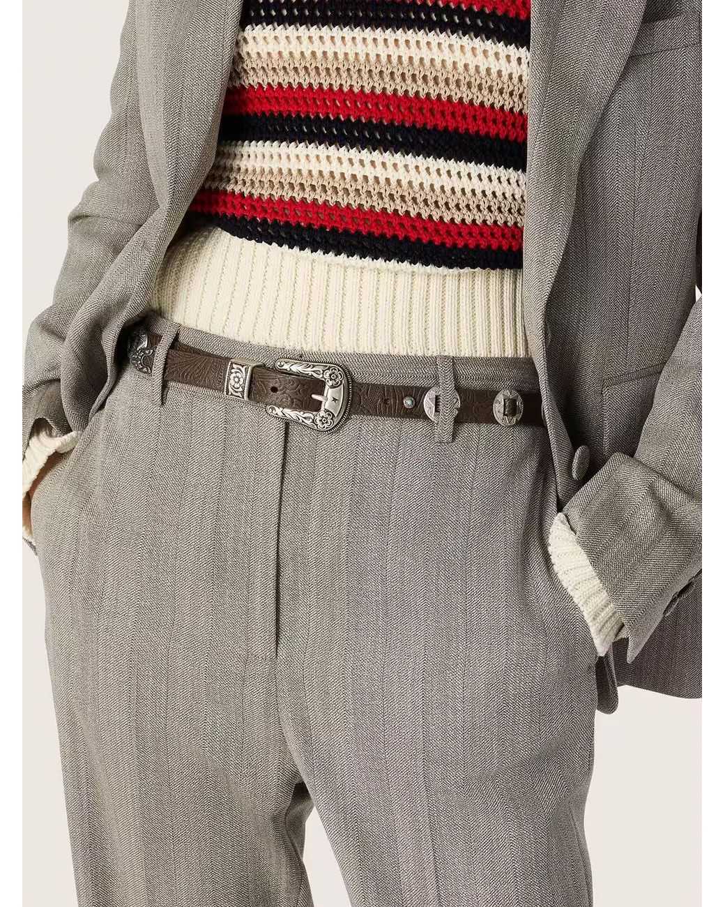 Golden Goose Deluxe Brand Multicolor Lace Buckle Belt