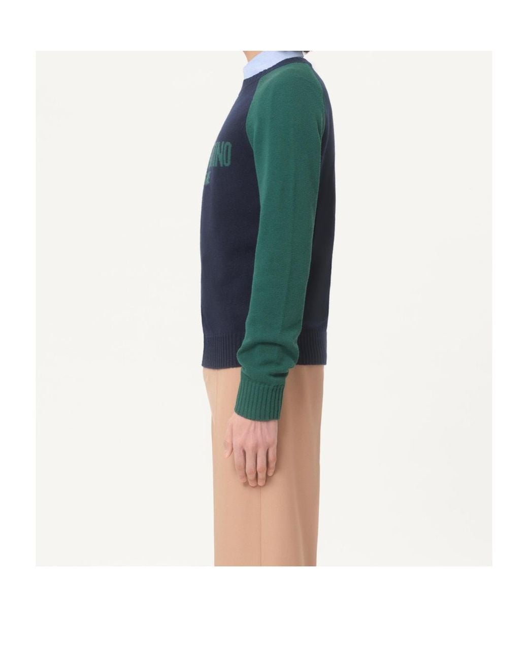 Valentino Blue Chez Logo Intarsia Crewneck Jumper for men