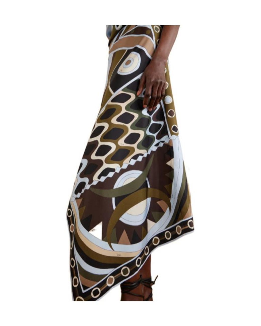 Emilio Pucci White Printed Silk Dress