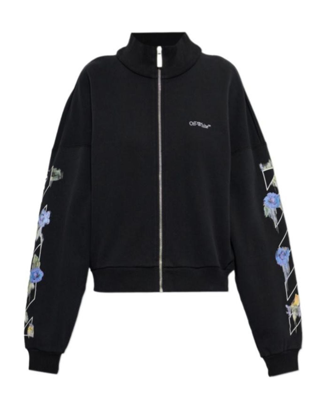 Off-White c/o Virgil Abloh Black Long-Sleeve Zip-Up Sweatshirt