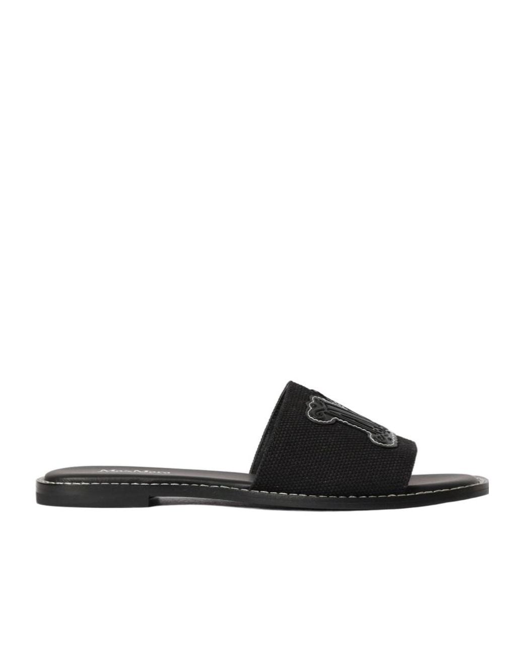 Max Mara Black Open-Toe Slippers
