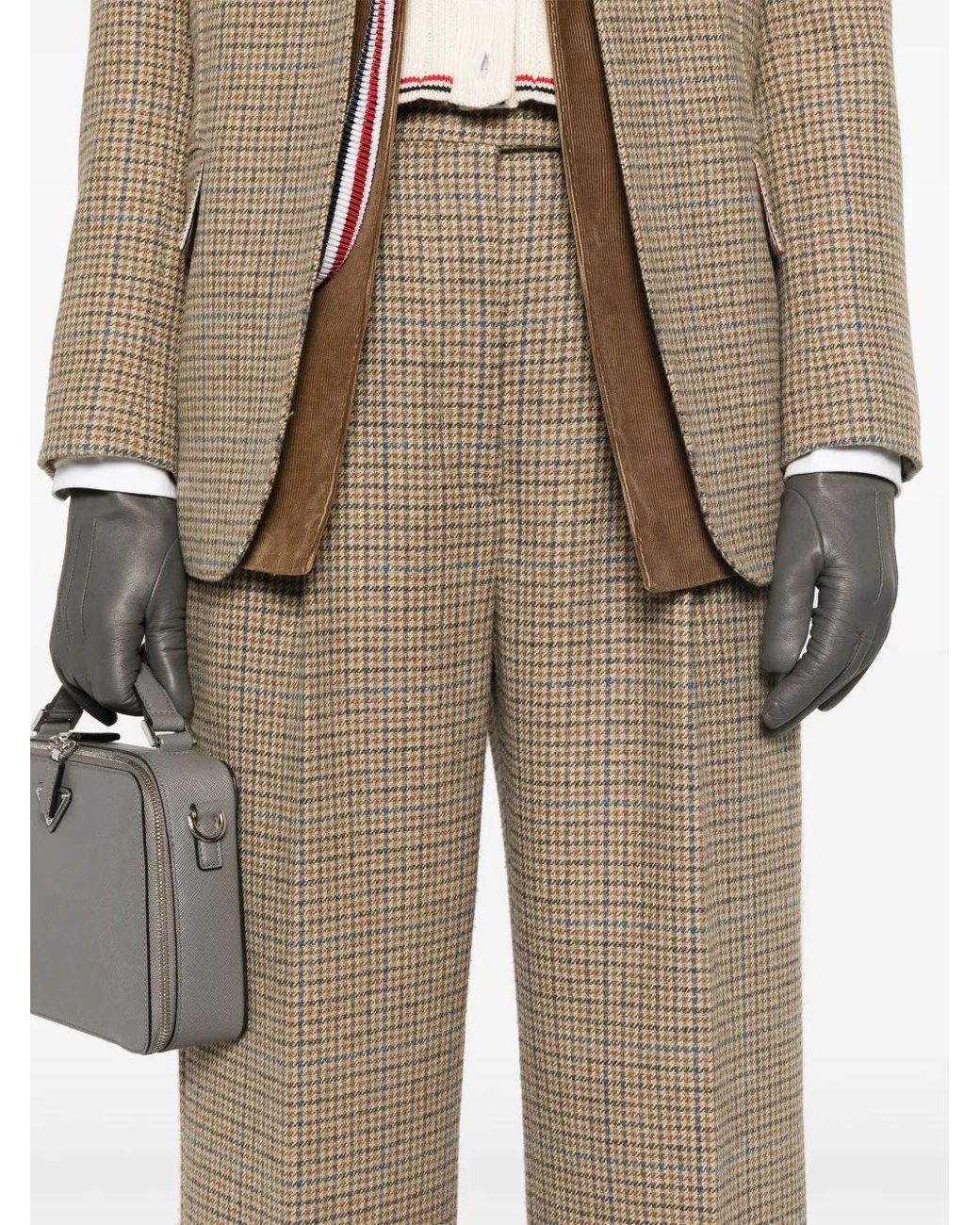 Thom Browne Gray Ginclub Check Cheviot Tweed Trousers