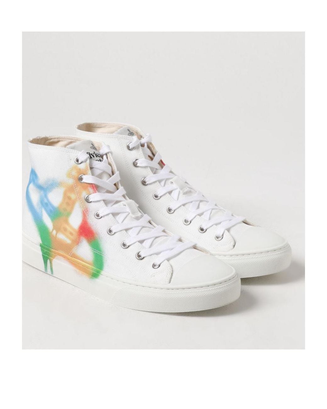 Vivienne Westwood White Plimsoll High-Top Lace-Up Sneakers for men