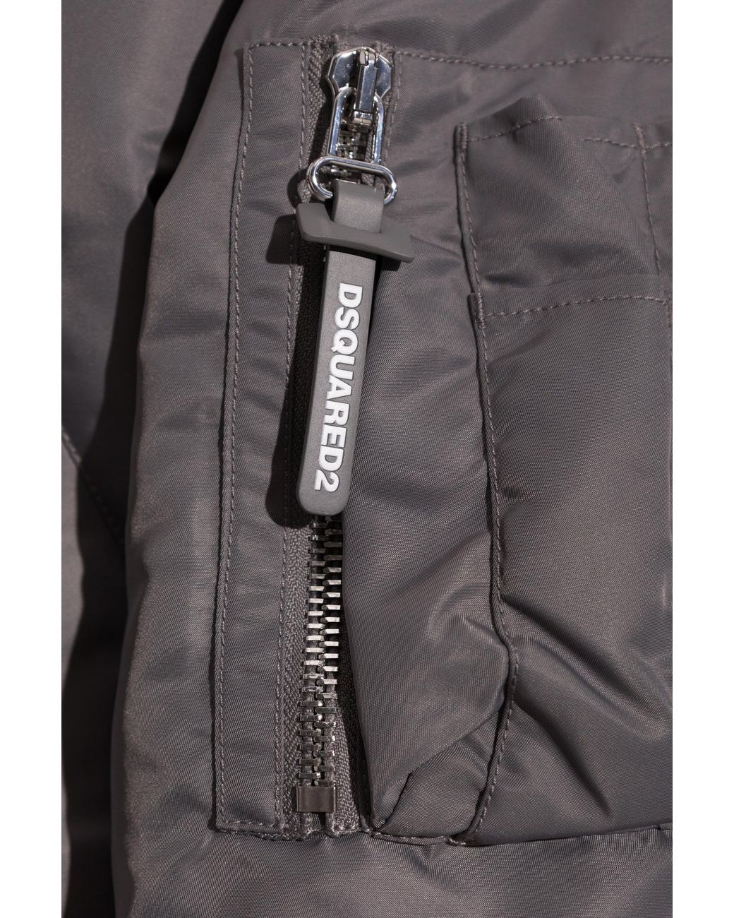 DSquared² Gray Quilted Bomber Jacket for men
