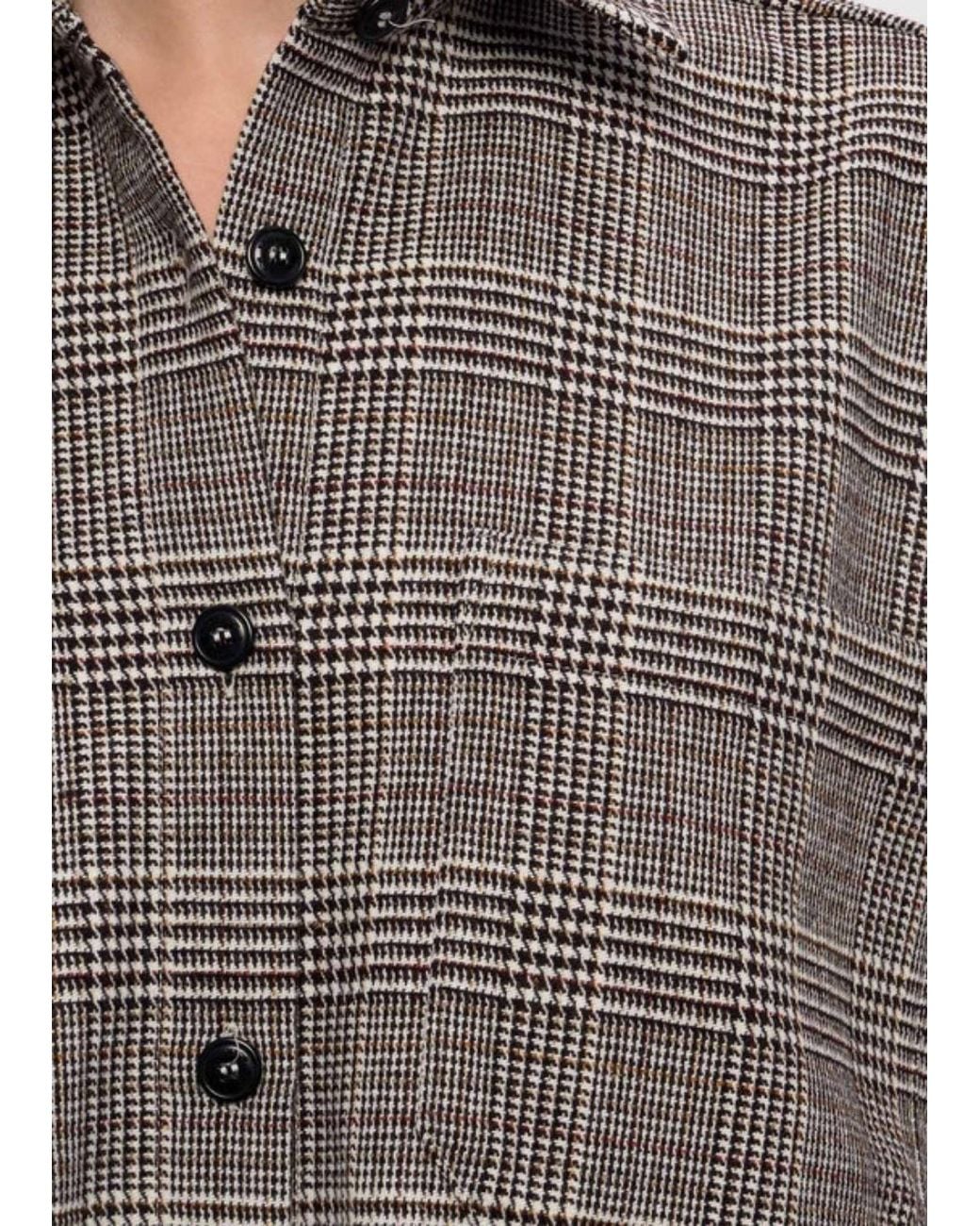 Ermanno Scervino Brown Checked Button-Up Shirt