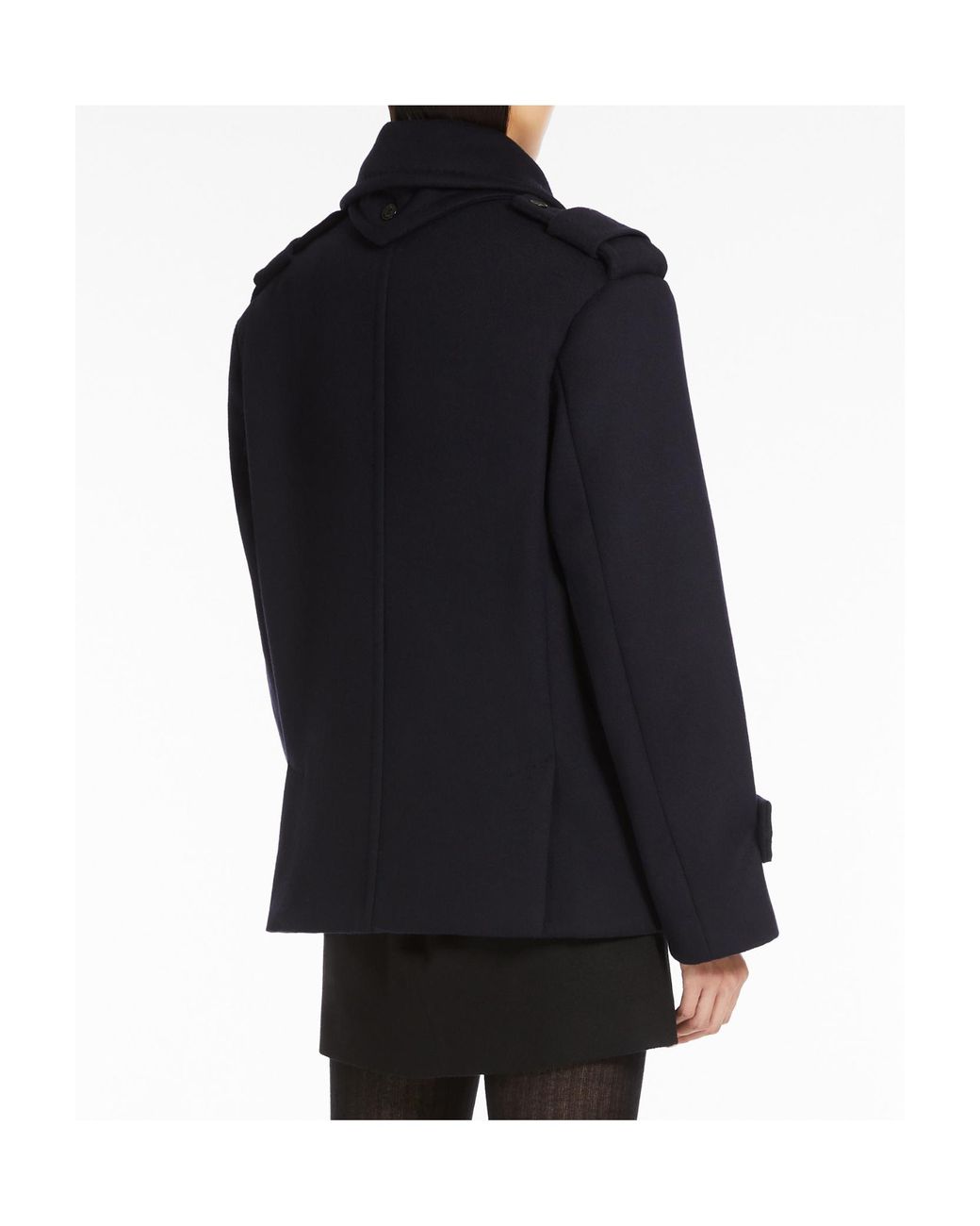 Max Mara Blue Laveno Double-Breasted Coat