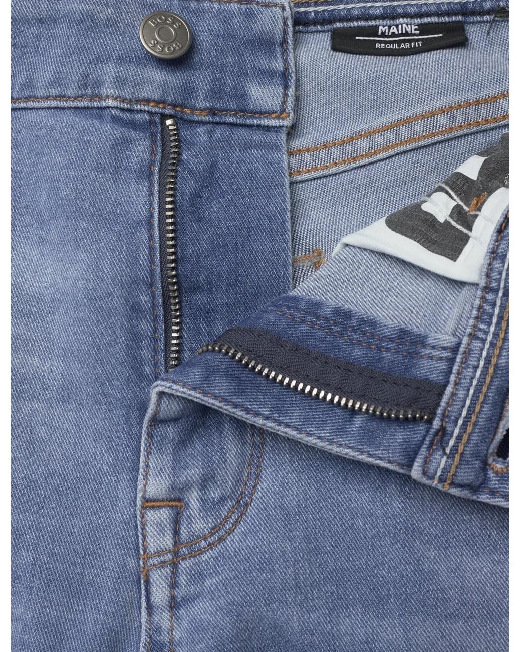 Boss Blue Belt-Loop Jeans for men