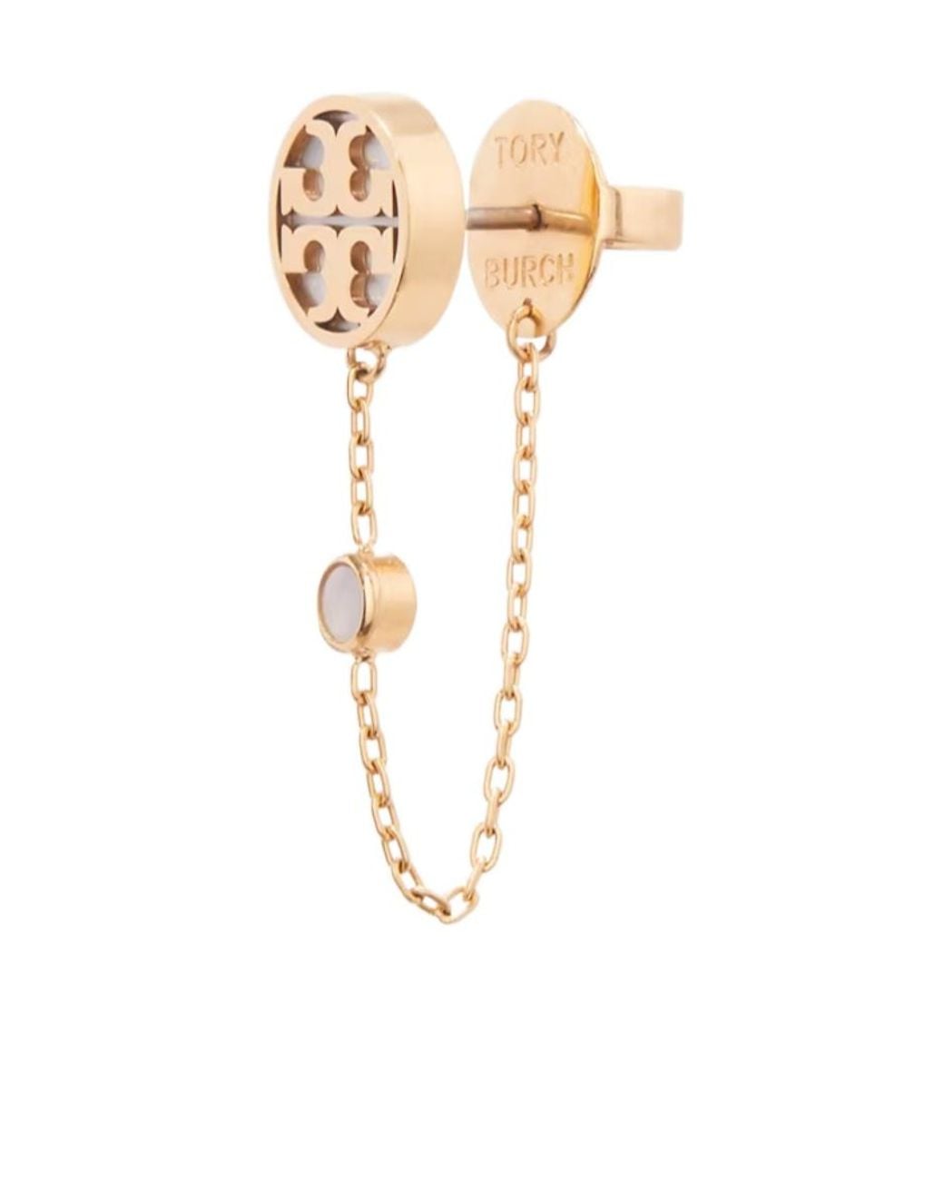 Tory Burch White Icon Chain Earrings