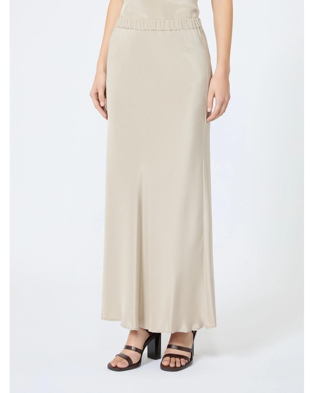 Max Mara White Sospiro Logo Embroidered Skirt