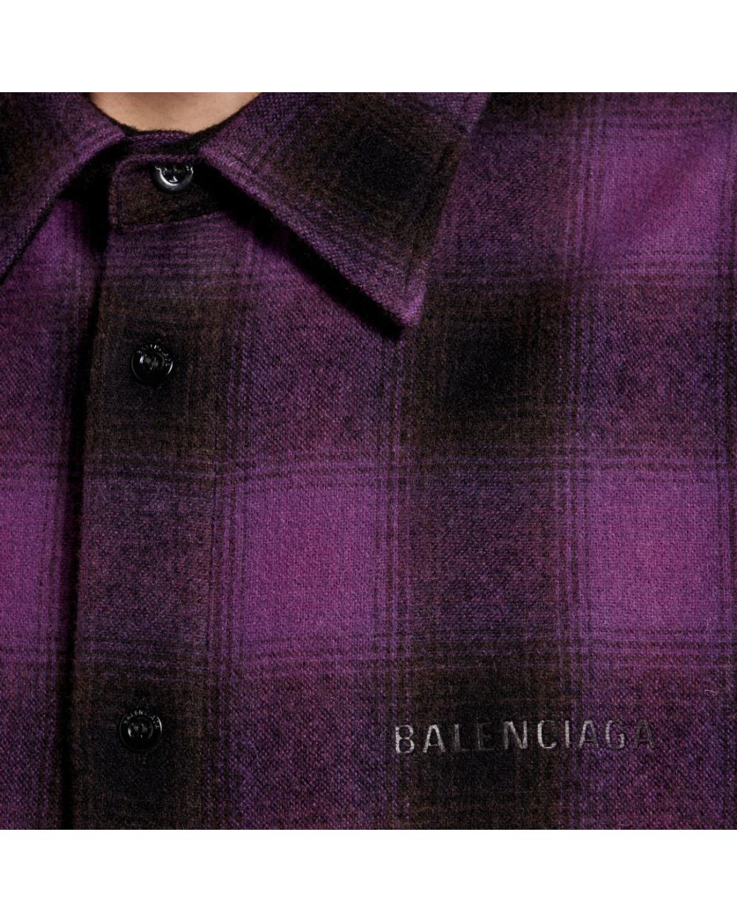 Balenciaga Purple Flannel Shirt