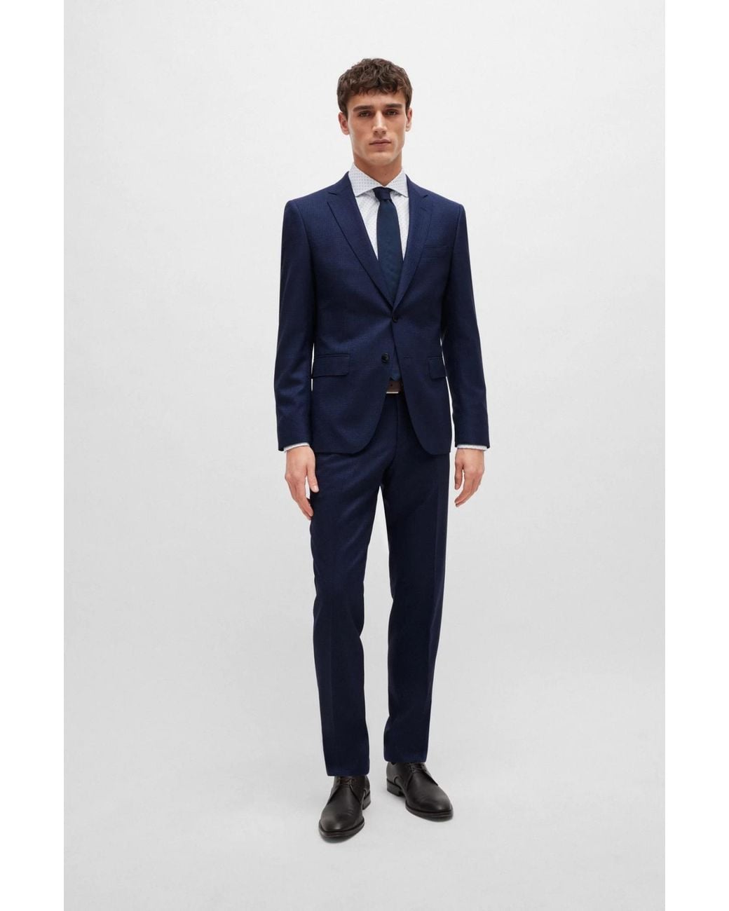 Boss Blue Single-Breasted Suit for men