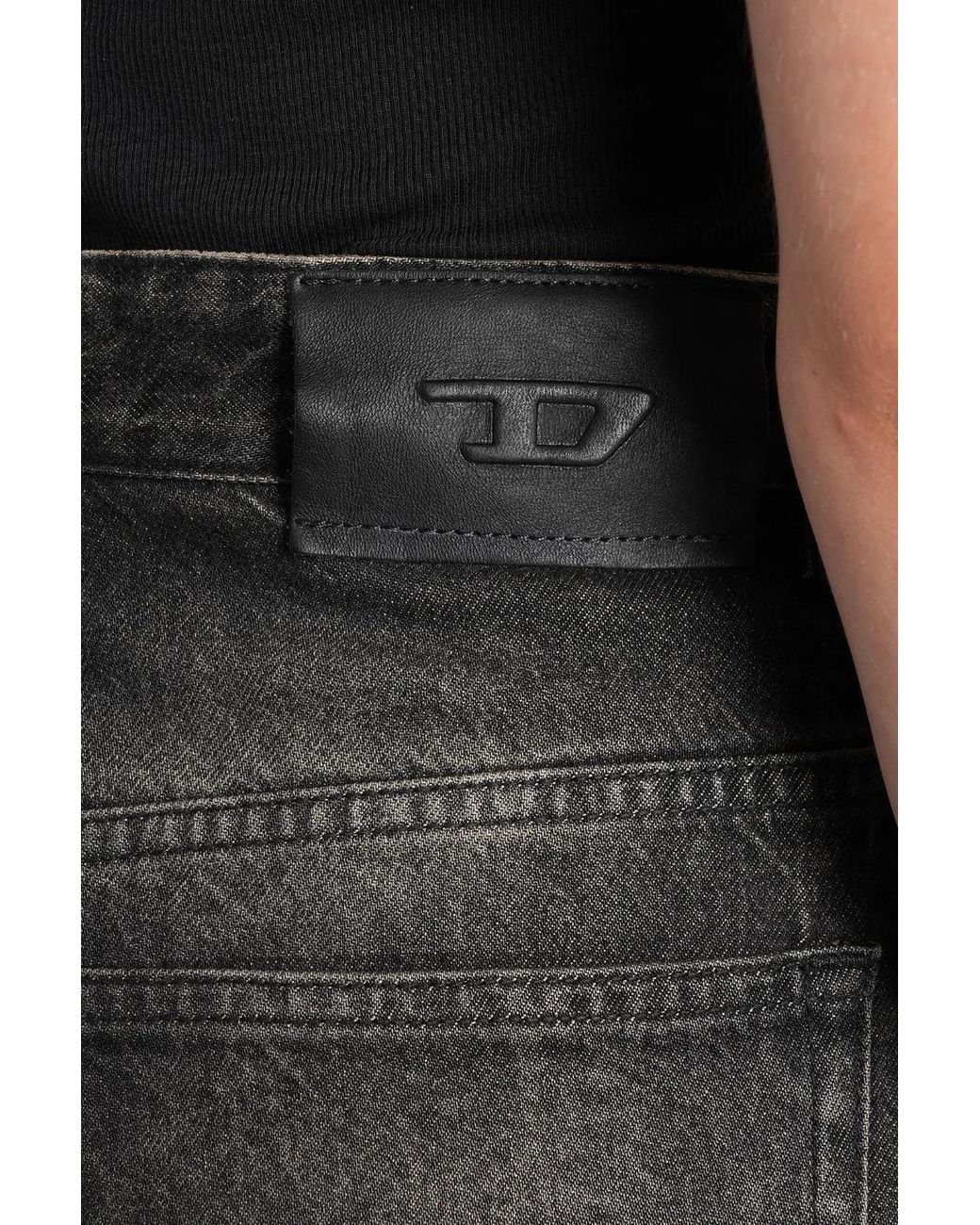 DIESEL Gray D-Khelz-Fsj Logo Patch Jeans
