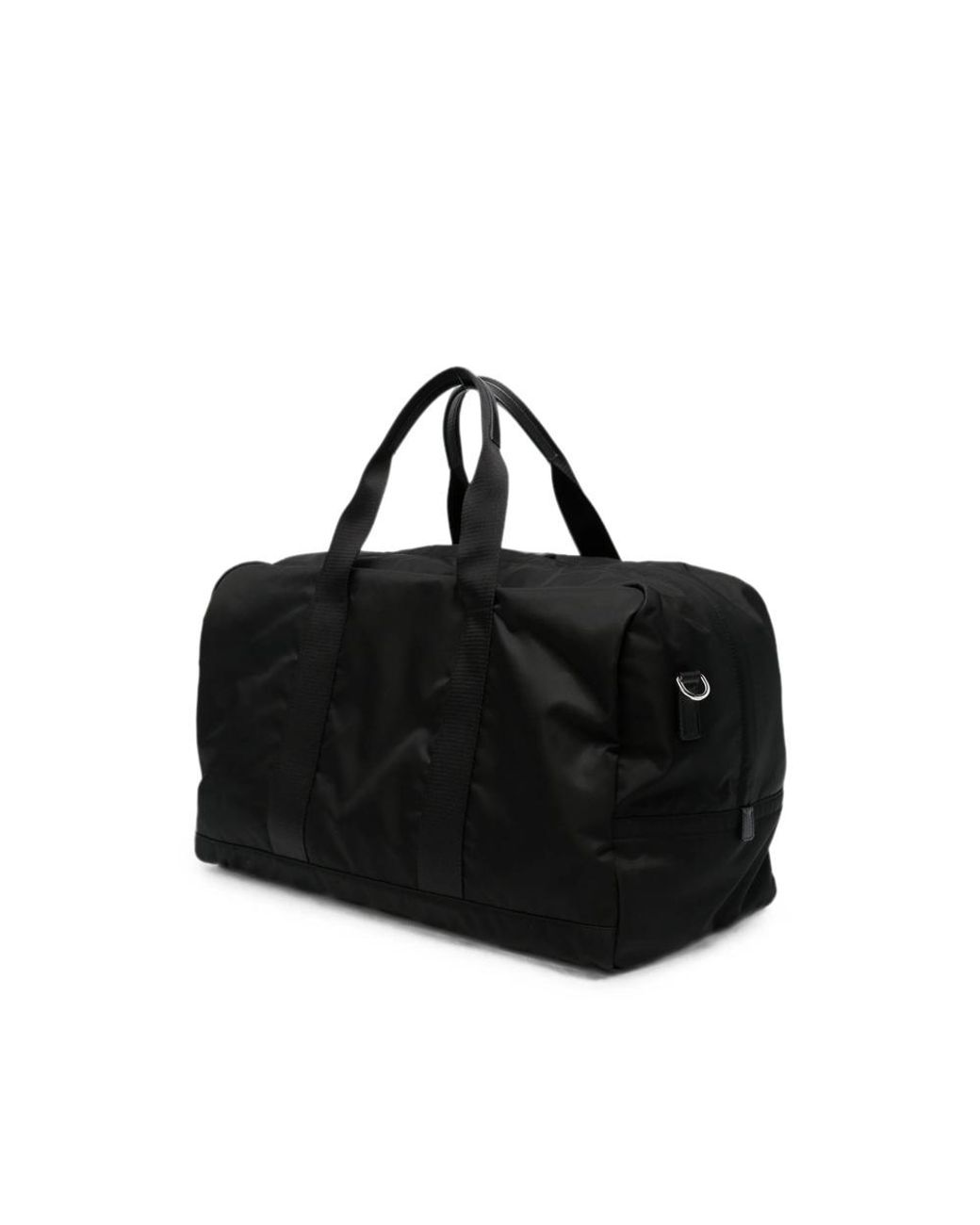 Prada Black Re-Nylon Logo-Plaque Zipped Luggage Bag for men