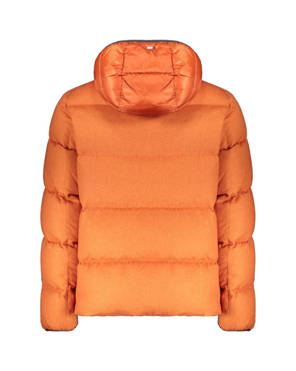Herno Orange Hooded Quilted Down Jacket for men