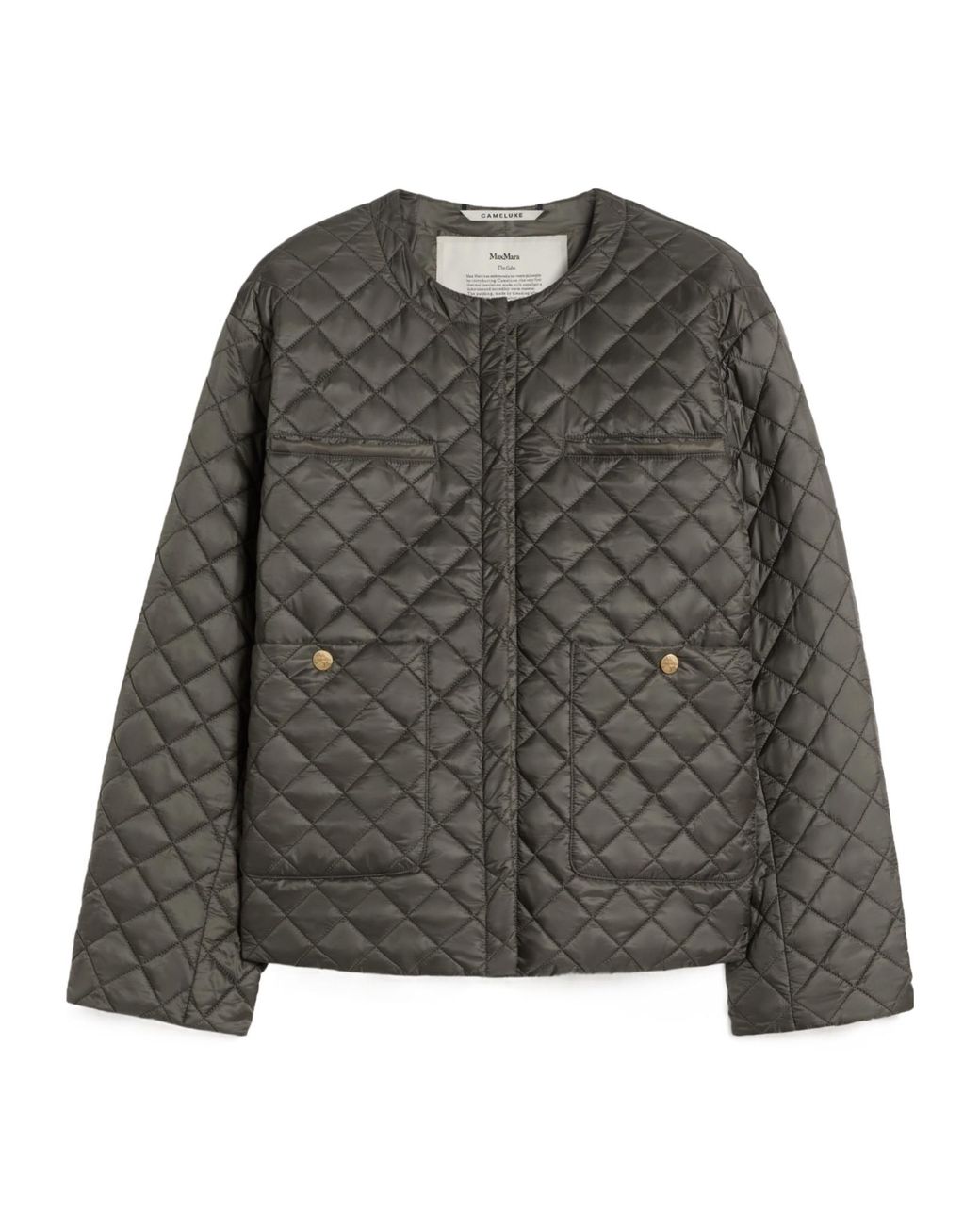 Max Mara Gray Long-Sleeved Padded Jacket