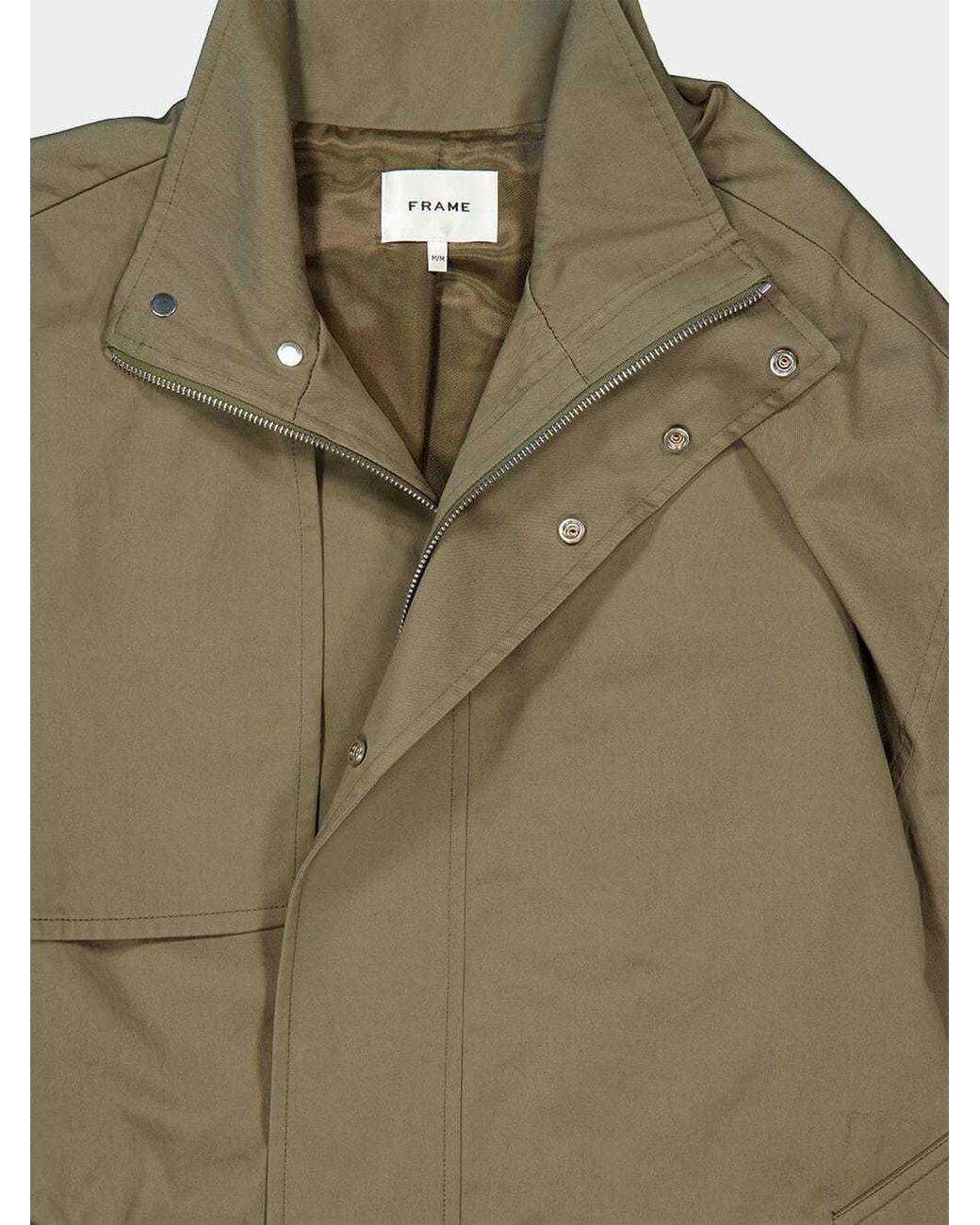 FRAME Natural Storm-Flap Belted Jacket