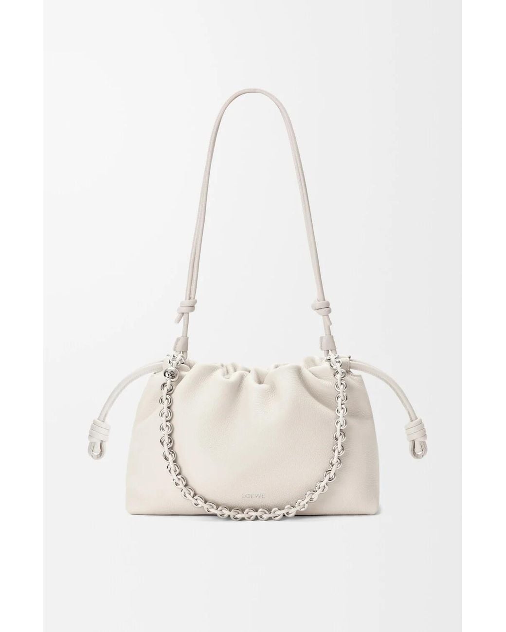 Loewe White Flamenco Medium Shoulder Bag