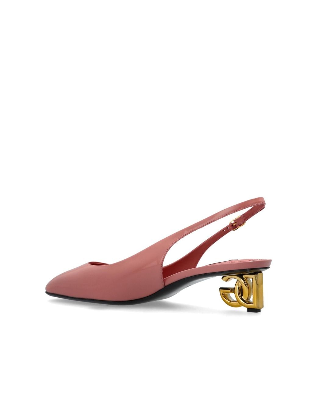 Dolce & Gabbana Pink Square Toe Slingback Pumps
