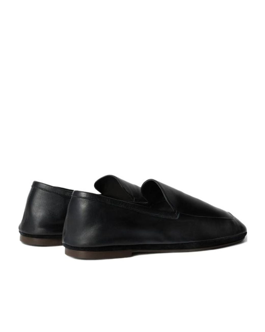 Lemaire Black Minimal Slip-On Loafers for men