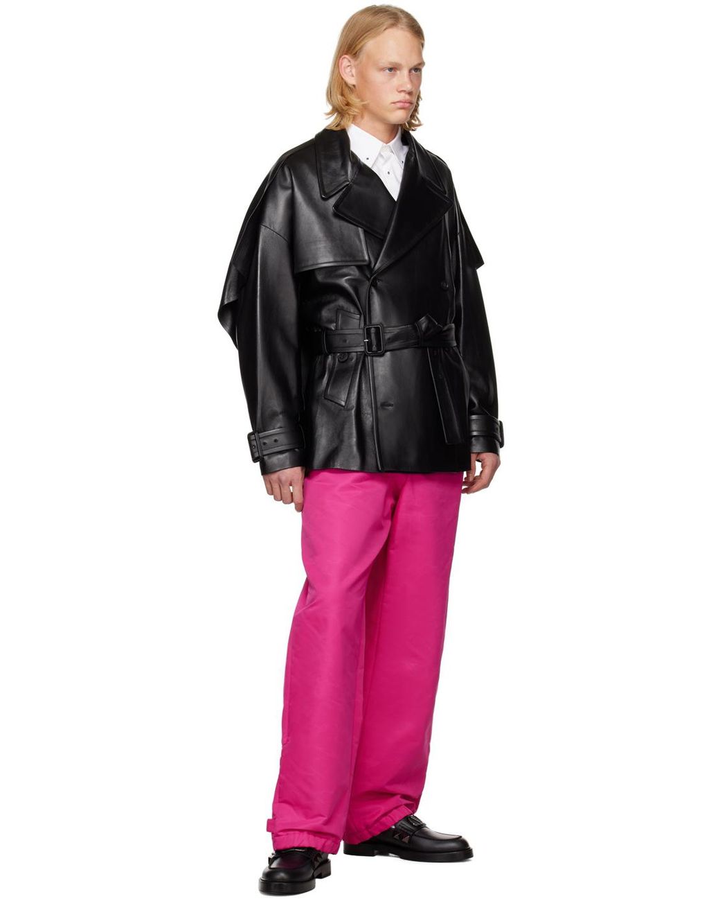 Valentino Pink Mid-Rise Straight Leg Trousers for men