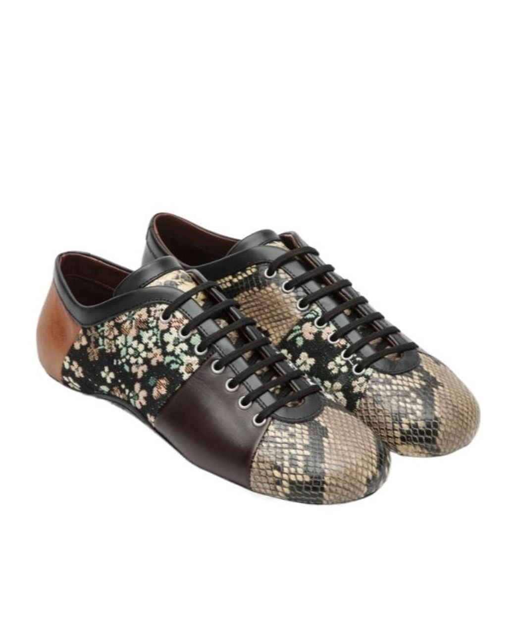 Dries Van Noten Brown Round-Toe Ballet Flats