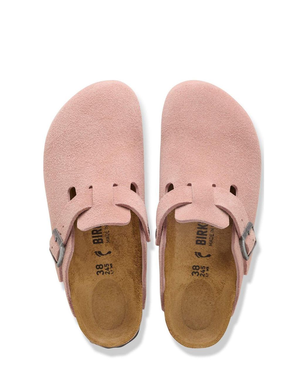 Birkenstock Pink Boston Buckled Mules