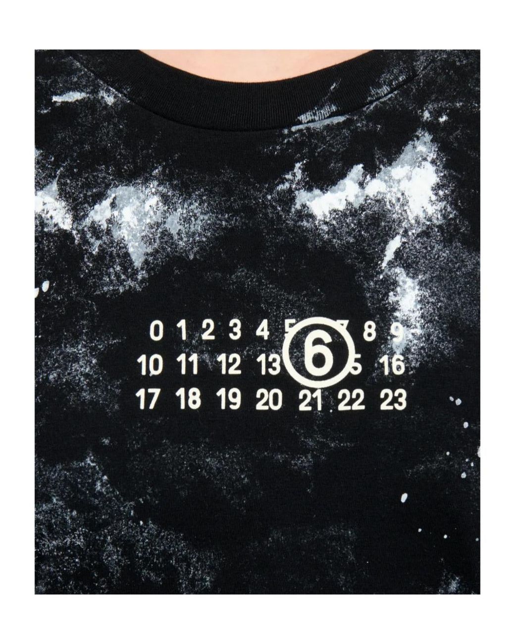 MM6 by Maison Margiela Black Logo Printed T-Shirt