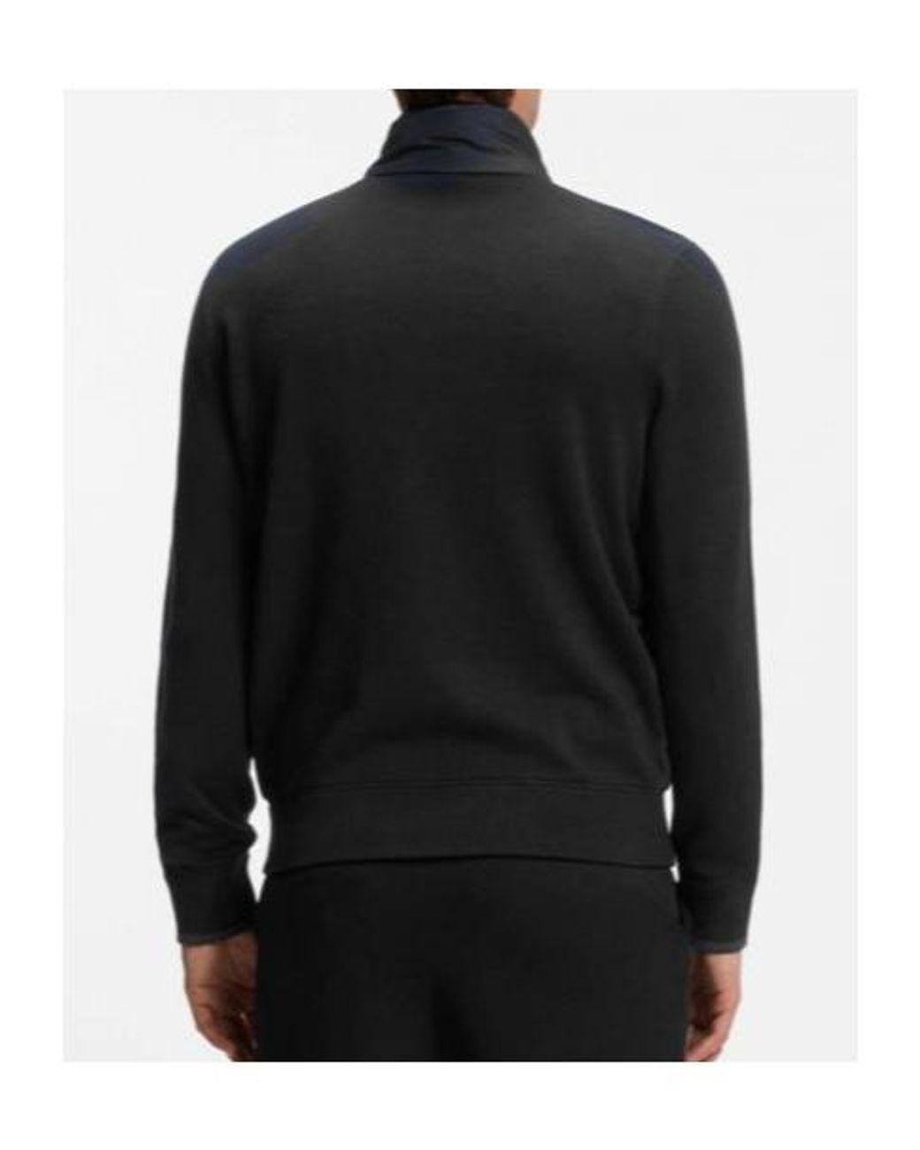 Boss Black Quilted Stand Collar Jacket for men