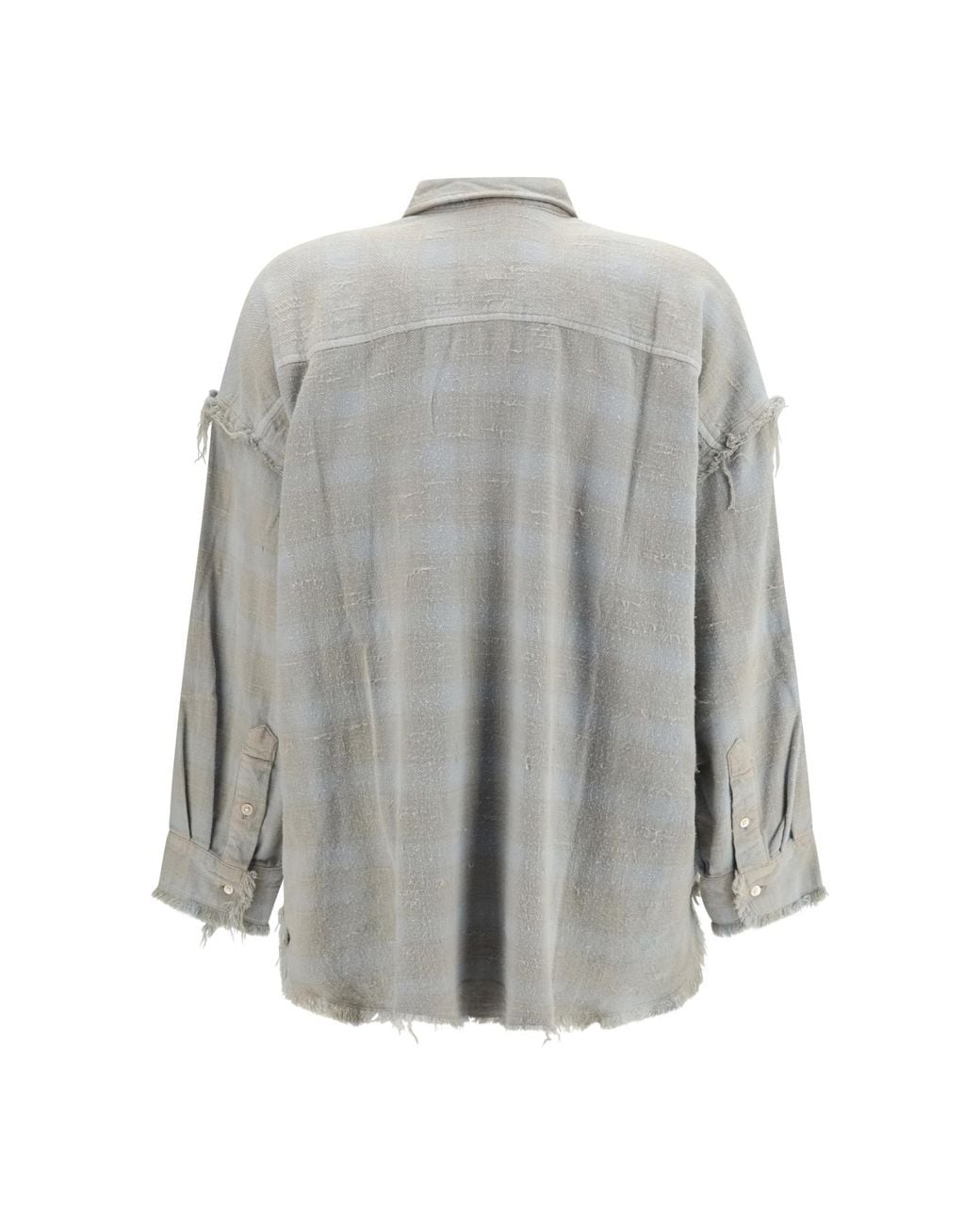R13 Gray Distressed Oversized Shirt