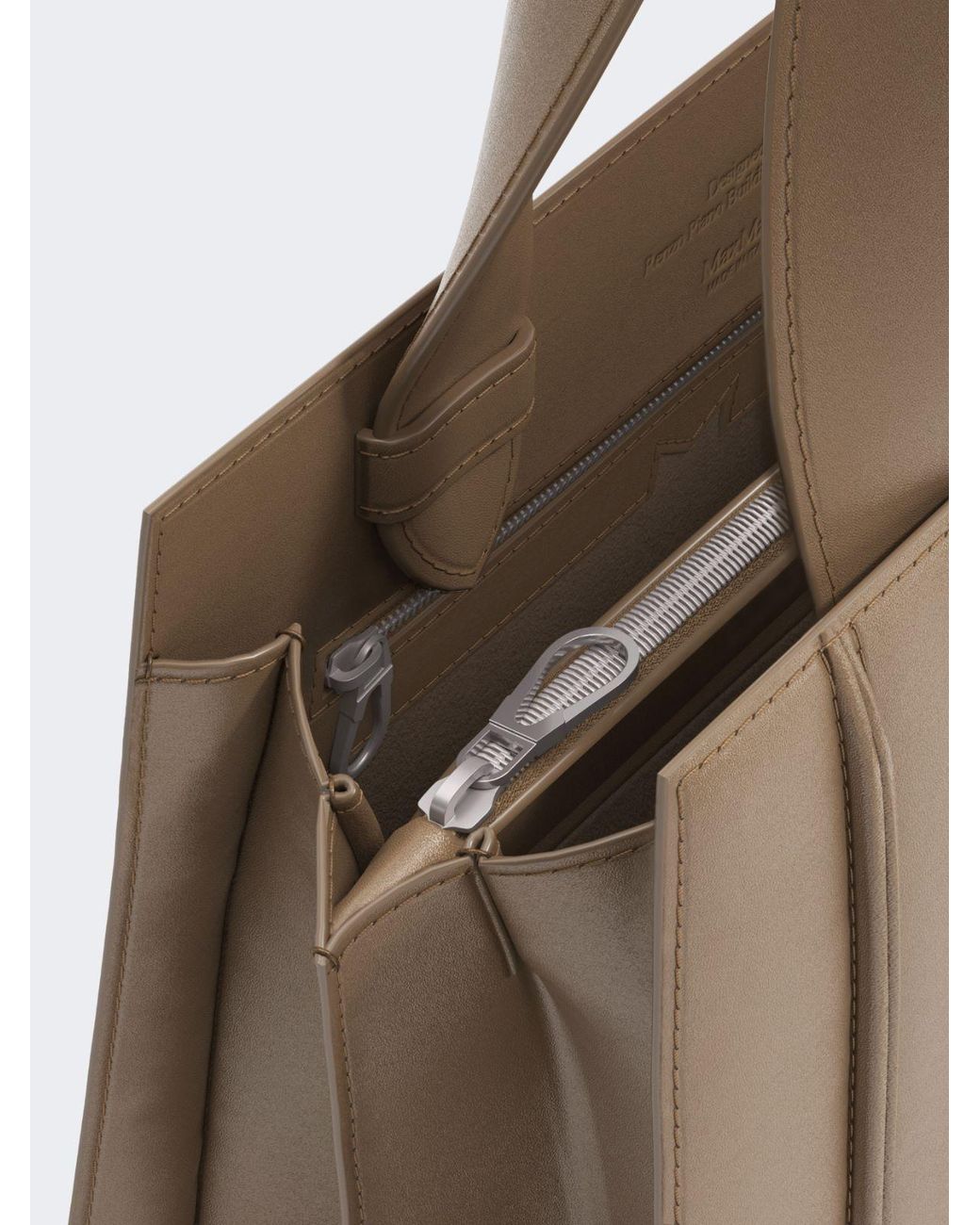 Max Mara Brown Whitney Ribbed-Leather Tote Bag