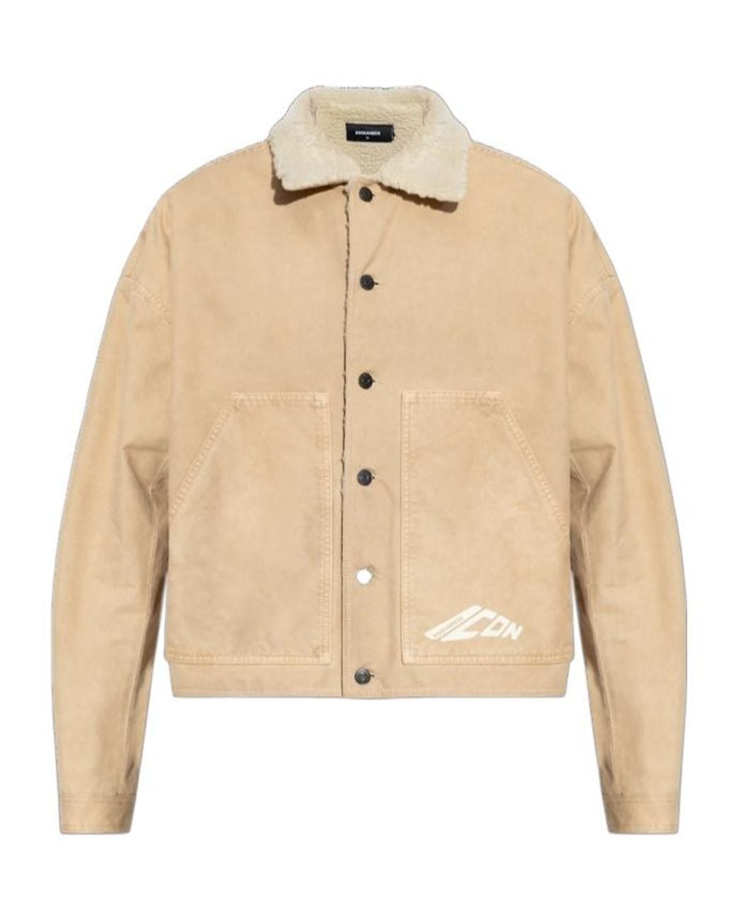 DSquared² Natural Logo Printed Buttoned Jacket for men
