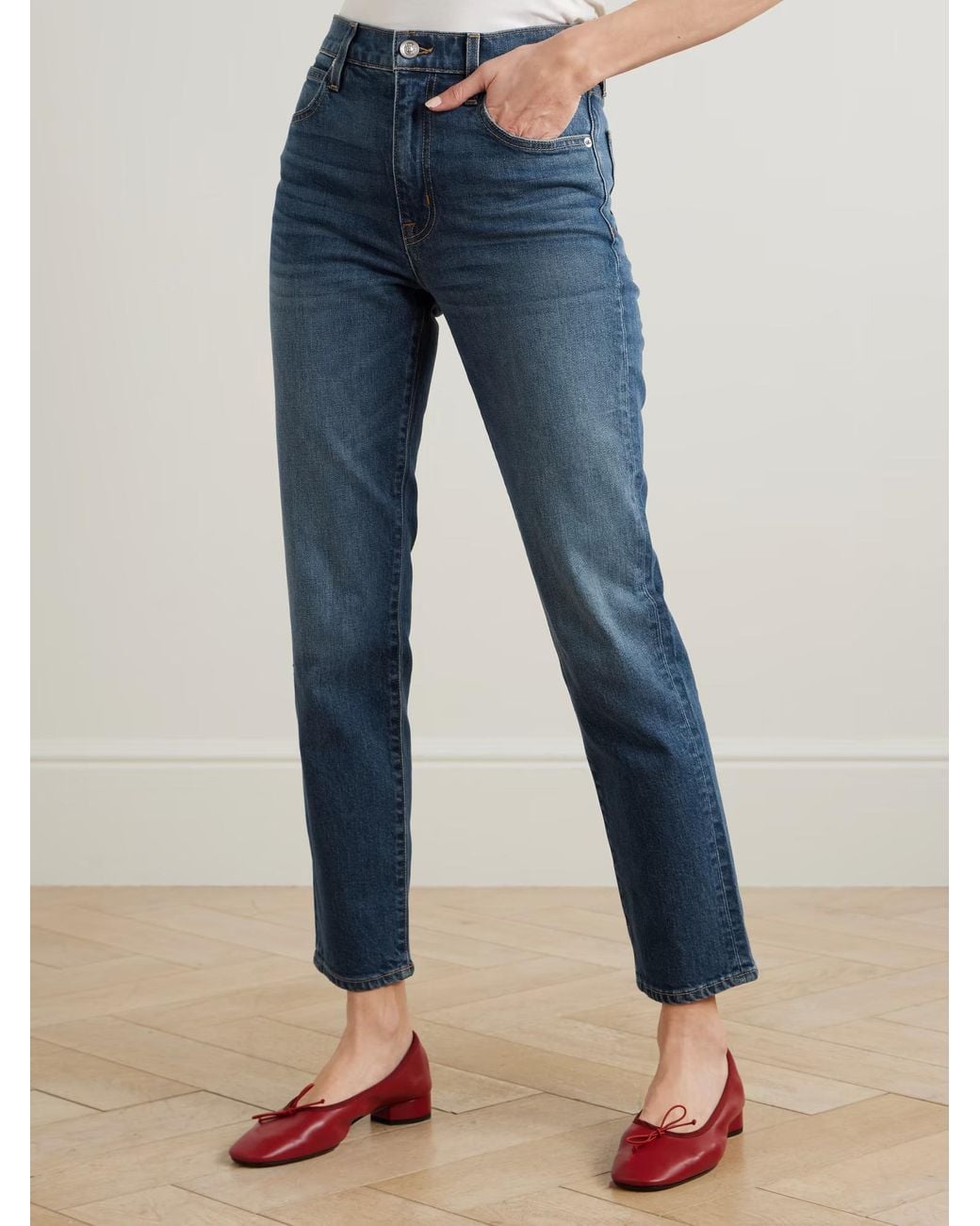 SLVRLAKE Denim Blue Virginia High-Waisted Jeans
