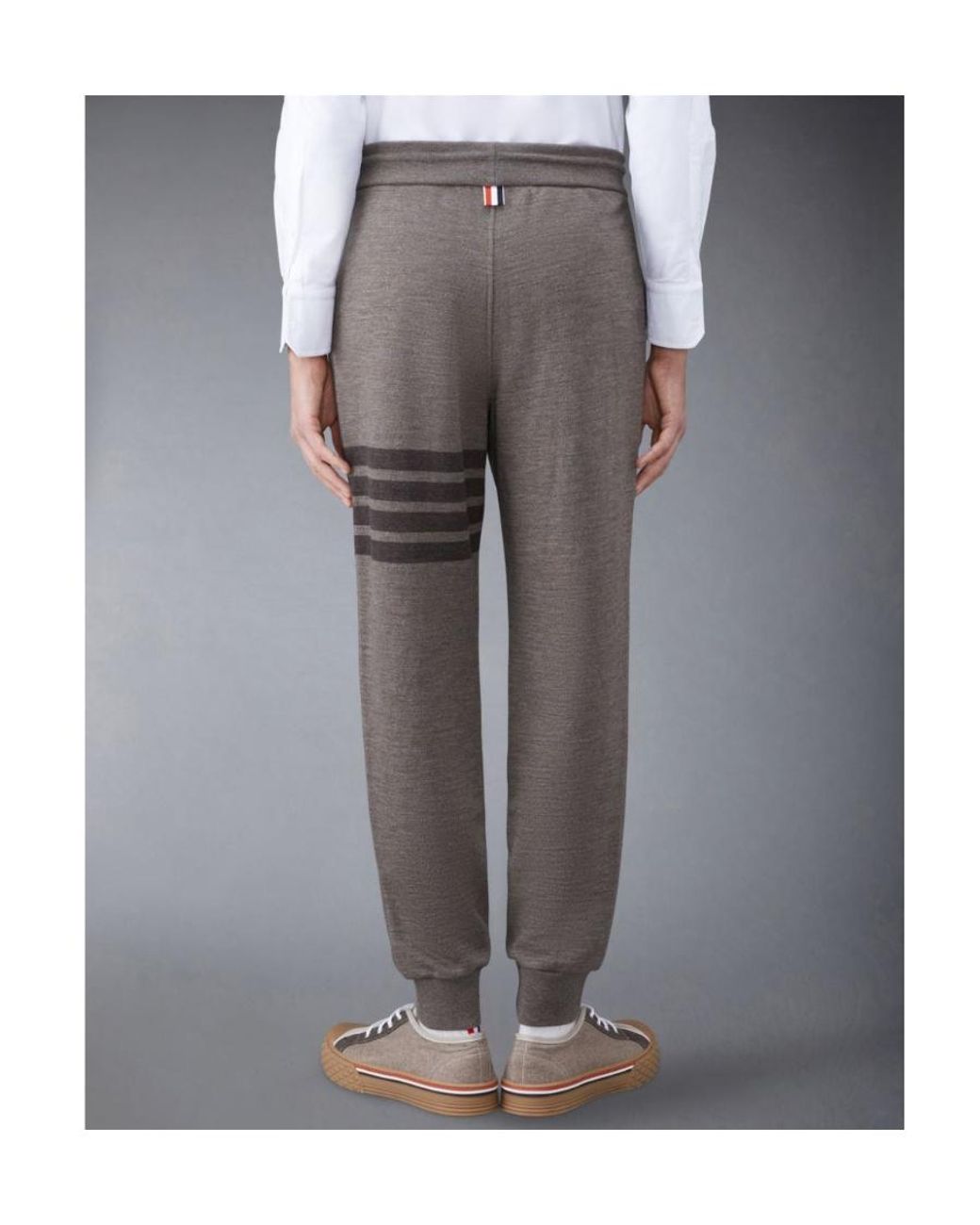 Thom Browne Black Four Bar Drawstring Joggers for men