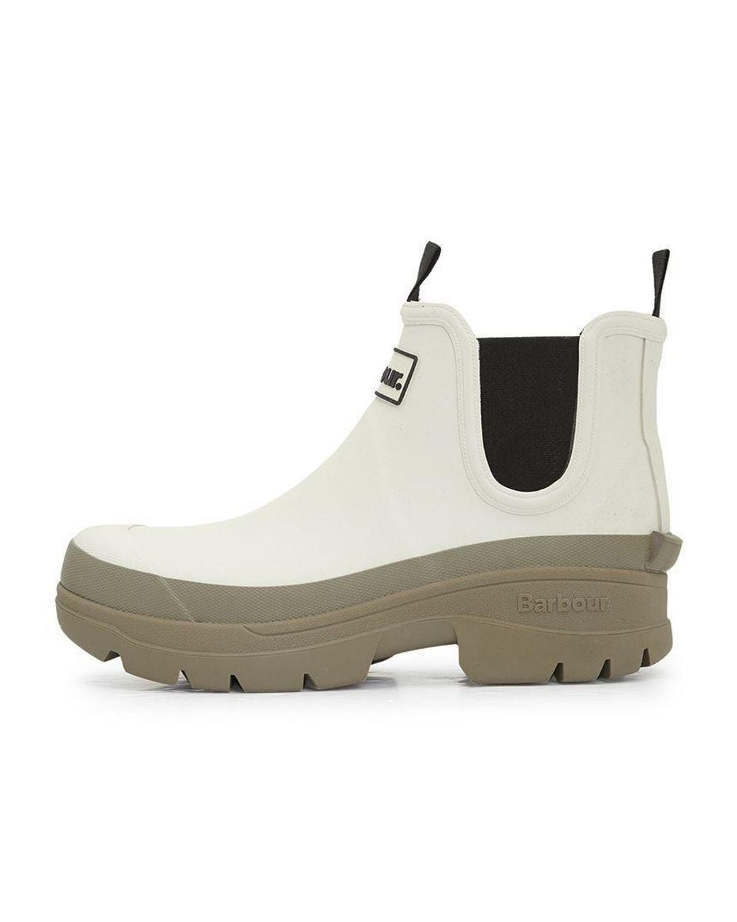 Barbour White Round-Toe Rain Boots