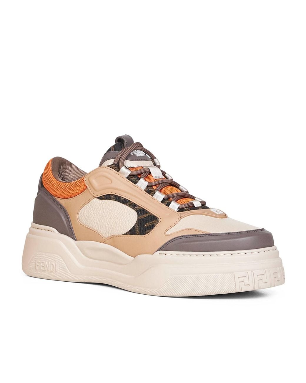 Fendi Gray Force Lace-Up Sneakers for men