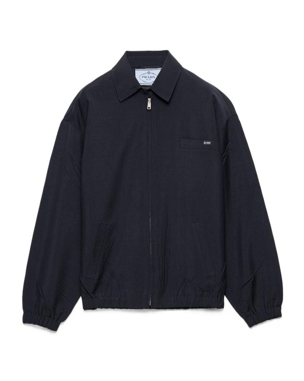 Prada Blue Mohair-Wool Blouson Jacket