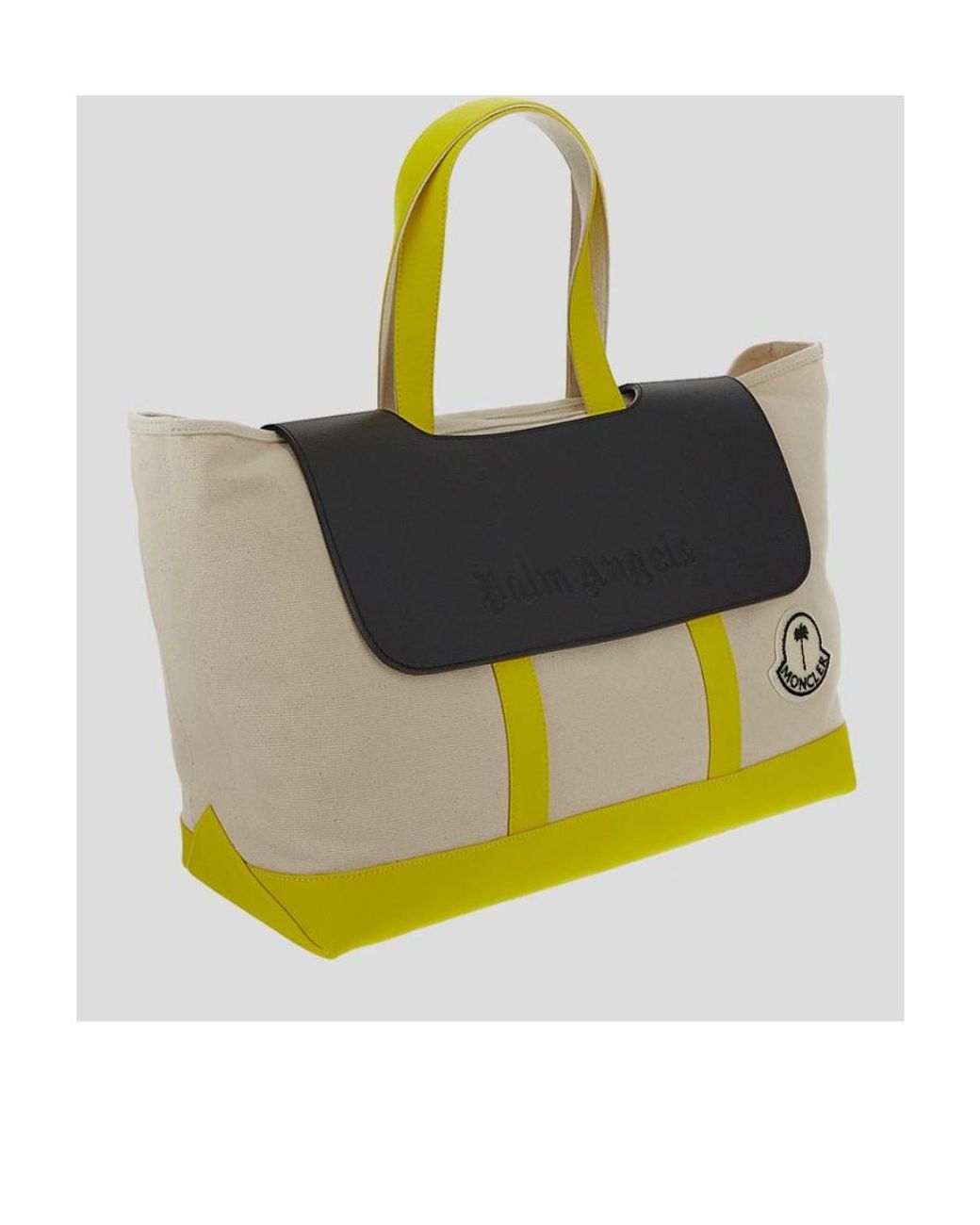 Moncler Yellow X Palm Angels Logo Logo Handbag for men