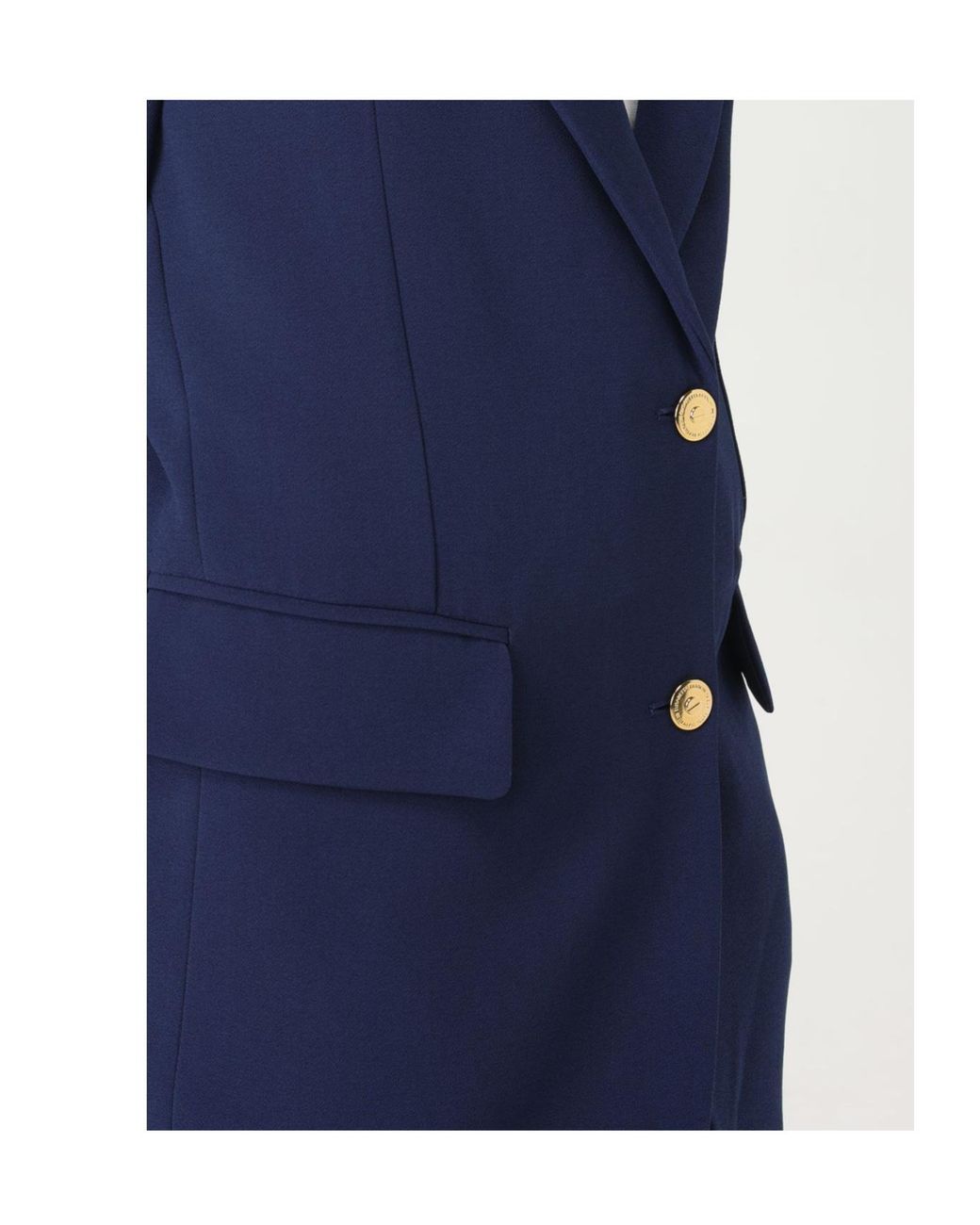 Elisabetta Franchi Blue Single-Breasted Oversized Jacket