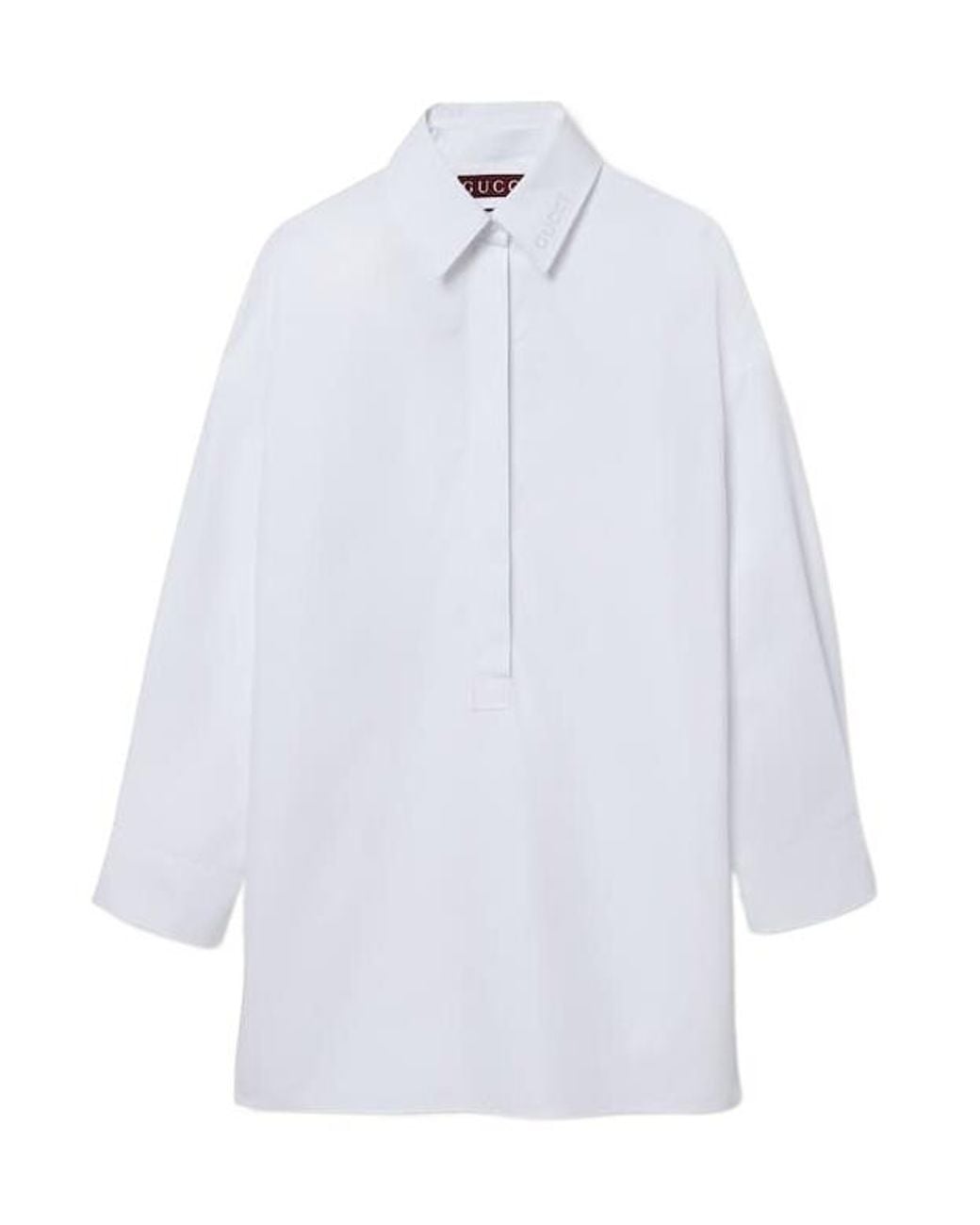 Gucci White Collared Long-Sleeve Shirt