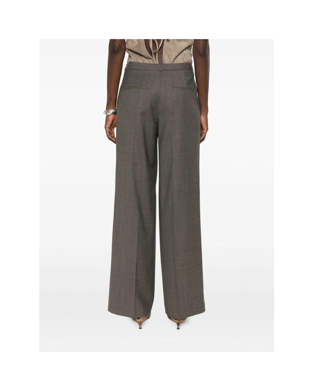 Peserico Gray Wide Leg Trousers